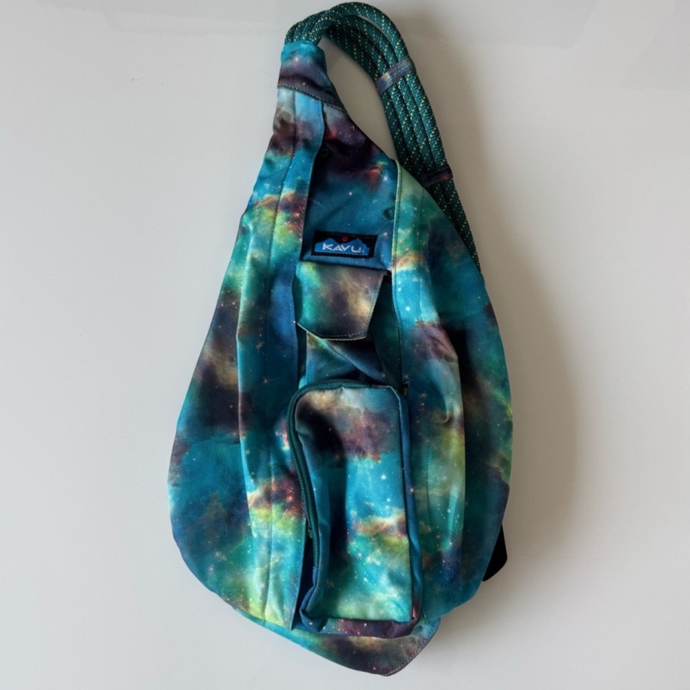 Kavu Rope Sling Bag Galaxy Space Crossbody Travel Backpack Hiking Day Pack Rare